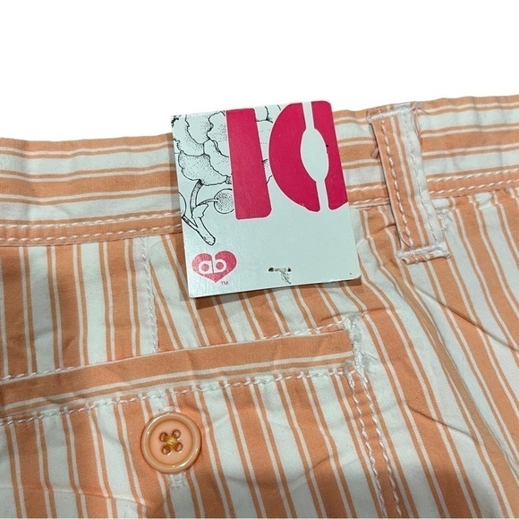 DEAR AB Peach Striped LOW RISE SHORT SHORTS VINTAGE Y2K NWT SIZE 10 - Picture 4 of 7